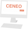 Grafika przedstawiająca monitor z logotypem serwisu ceneo